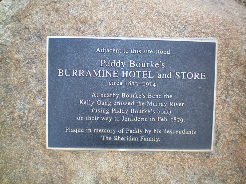Plaque at Bourkes Bridge Rest Area