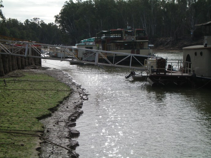 Very long walks out to the river boats