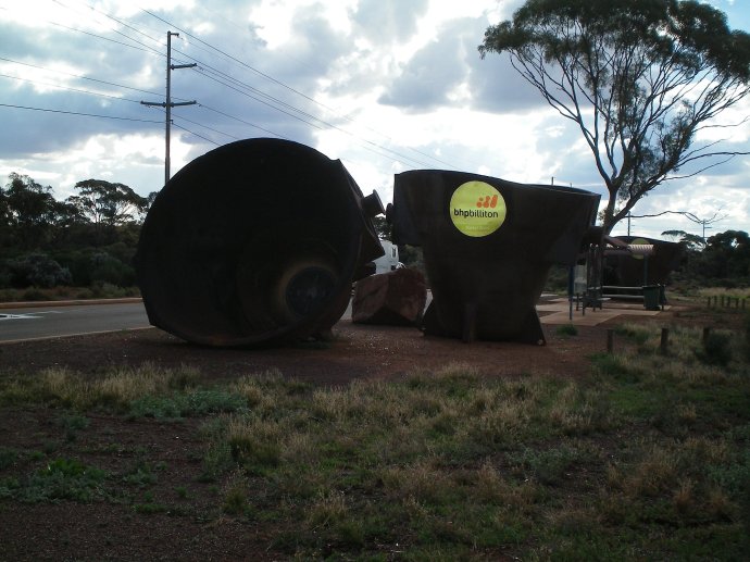 Mining Buckets at Entrance to Kalgoorlie