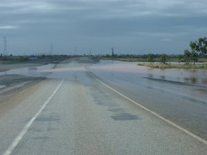 Water on the road coming into Port Hedland