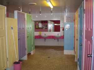 Colourful amenities block