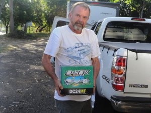 Unloading one of the new batteries