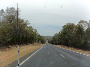 Driving through Piliga Nature Reserve