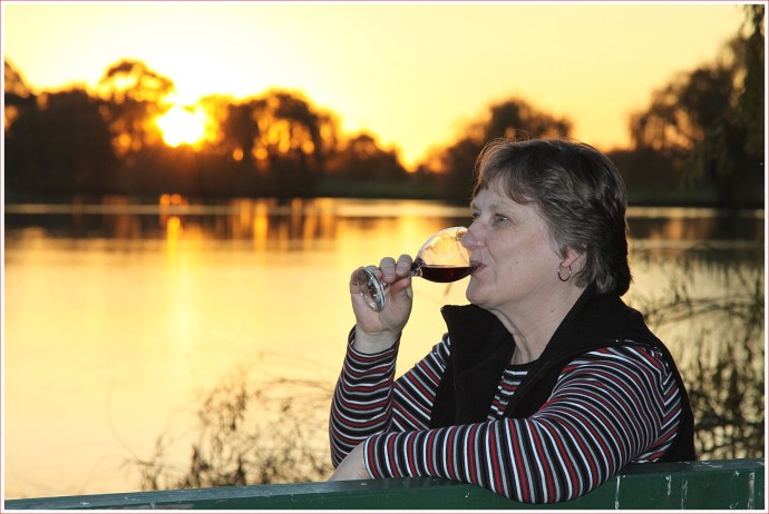 Sunset at Finley Caravan Park