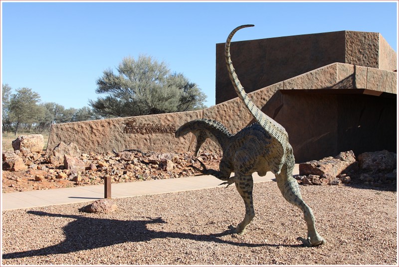 Dino on Display Outside the Dinosaur Exhibition Centre