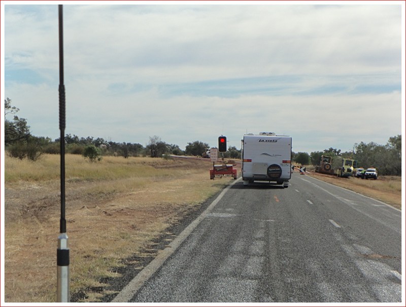 Oh no - roadworks - and I just washed the van!