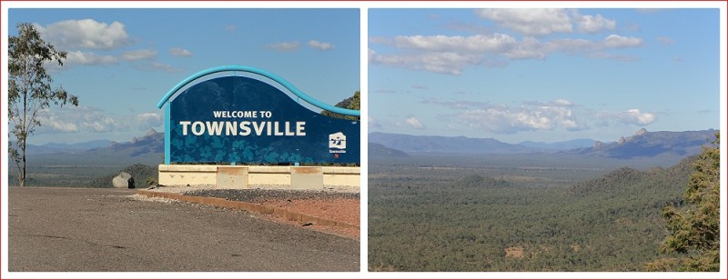 Views from Herveys Range Lookout towards Townsville