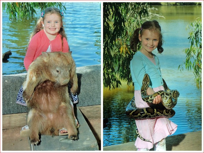 Emily and Alex with their new best friends at Billabong Sanctuary