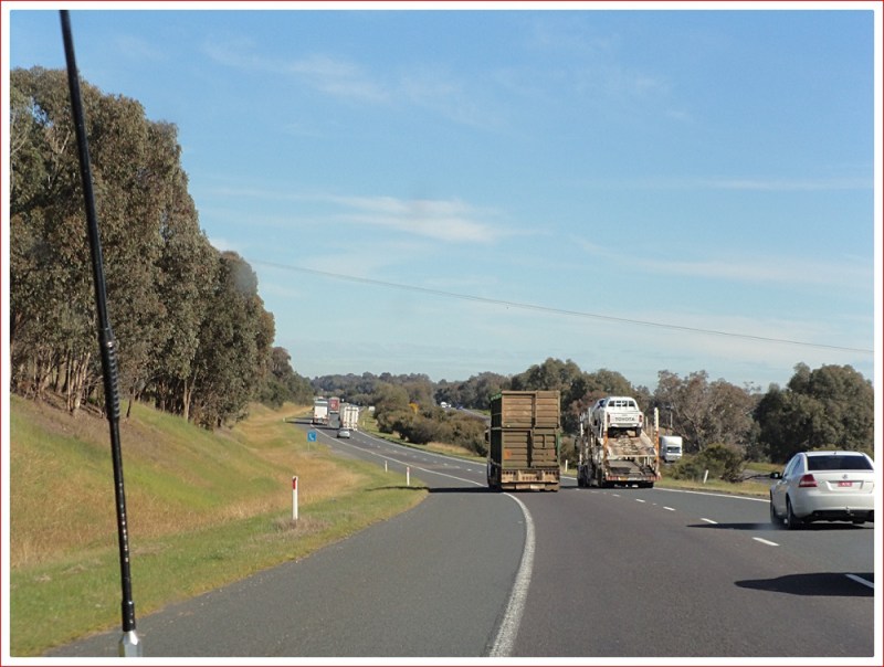 Large trucks on the Hume Freeway