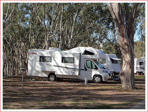 Our home among the gum trees tonight.