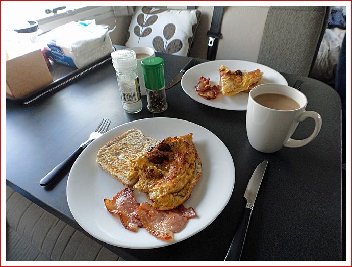 Delicious cooked lunch in Bertha.