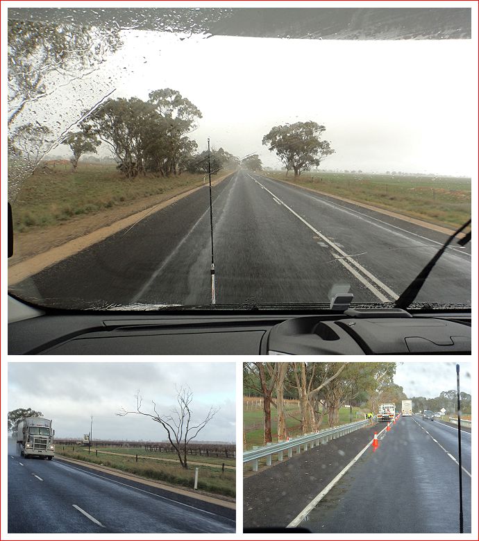 Rain, trucks and roadworks - what a great day!