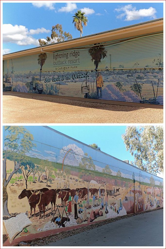 Large murals around town