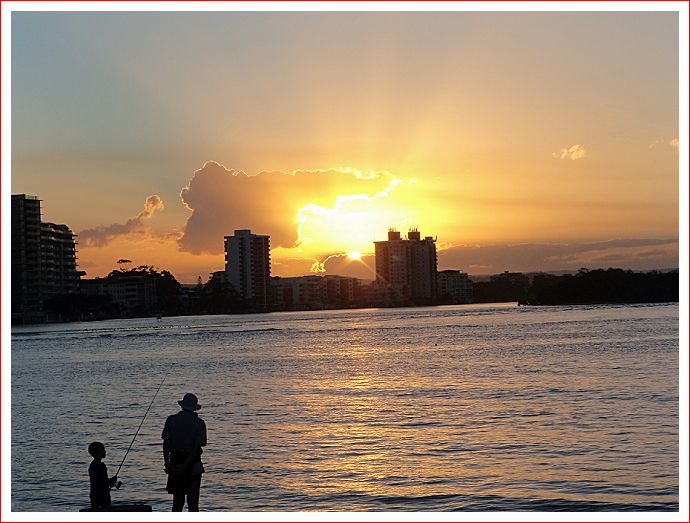 Plenty of beautiful sunsets at Maroochydore River, Cotton Tree