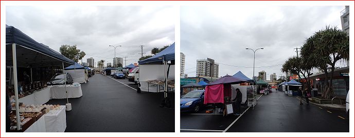 Sunday market almost totally deserted